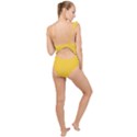 Geometric-pattern-yellow Frilly One Shoulder Swimsuit View2