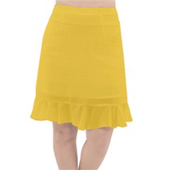 Geometric-pattern-yellow Fishtail Chiffon Skirt by nateshop