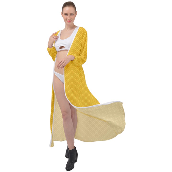 Geometric-pattern-yellow Maxi Chiffon Beach Wrap