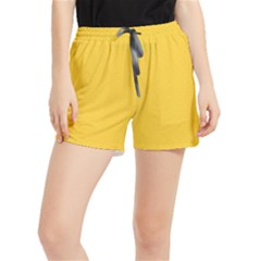 Geometric-pattern-yellow Women s Runner Shorts by nateshop