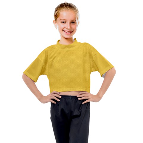 Geometric-pattern-yellow Kids Mock Neck Tee by nateshop