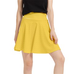 Geometric-pattern-yellow Waistband Skirt by nateshop