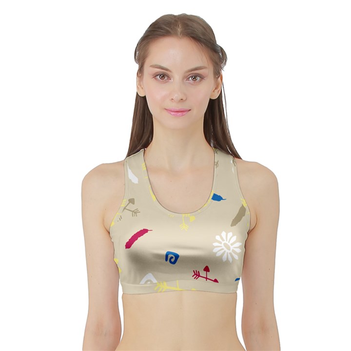 Pattern-star Moca Sports Bra with Border