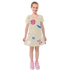 Pattern-star Moca Kids  Short Sleeve Velvet Dress