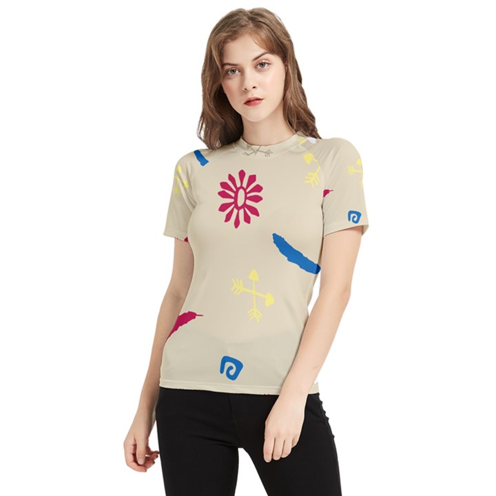 Pattern-star Moca Women s Short Sleeve Rash Guard