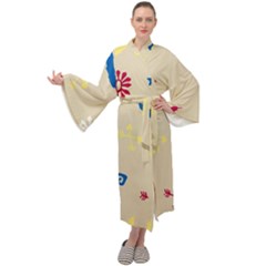 Pattern-star Moca Maxi Velour Kimono by nateshop