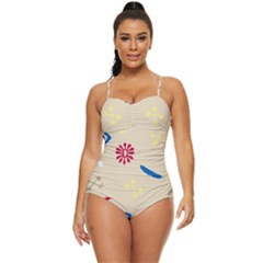 Pattern-star Moca Retro Full Coverage Swimsuit by nateshop