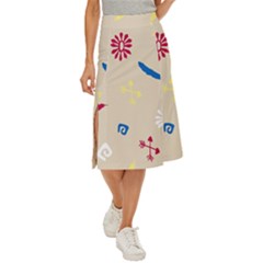 Pattern-star Moca Midi Panel Skirt by nateshop