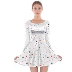 Background-round Spots Long Sleeve Skater Dress by nateshop