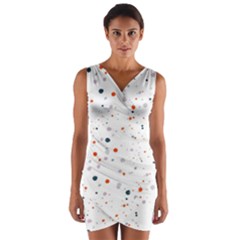 Background-round Spots Wrap Front Bodycon Dress by nateshop