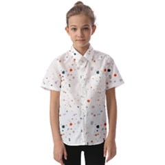 Background-round Spots Kids  Short Sleeve Shirt by nateshop