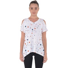 Background-round Spots Cut Out Side Drop Tee by nateshop