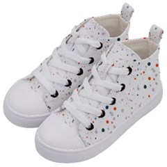 Background-round Spots Kids  Mid-top Canvas Sneakers by nateshop