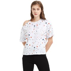 Background-round Spots One Shoulder Cut Out Tee by nateshop