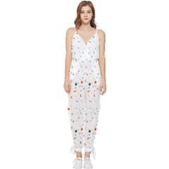 Background-round Spots Sleeveless Tie Ankle Chiffon Jumpsuit by nateshop