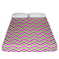 Mave,chevron,white,navi,purple Fitted Sheet (california King Size) by nateshop