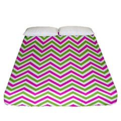 Mave,chevron,white,navi,purple Fitted Sheet (queen Size) by nateshop