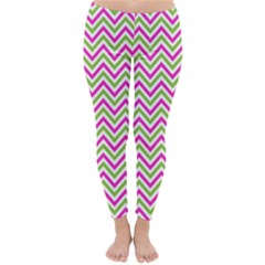 Mave,chevron,white,navi,purple Classic Winter Leggings