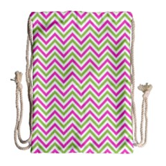 Mave,chevron,white,navi,purple Drawstring Bag (large) by nateshop