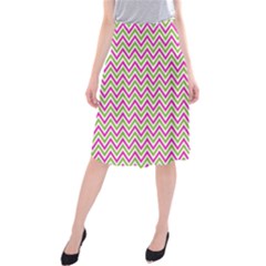 Mave,chevron,white,navi,purple Midi Beach Skirt by nateshop