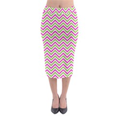 Mave,chevron,white,navi,purple Midi Pencil Skirt by nateshop