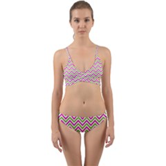 Mave,chevron,white,navi,purple Wrap Around Bikini Set by nateshop