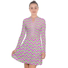 Mave,chevron,white,navi,purple Long Sleeve Panel Dress by nateshop