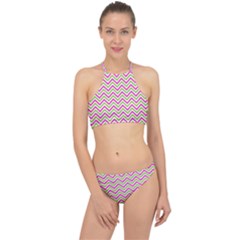 Mave,chevron,white,navi,purple Racer Front Bikini Set by nateshop