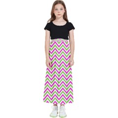 Mave,chevron,white,navi,purple Kids  Flared Maxi Skirt by nateshop