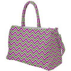 Mave,chevron,white,navi,purple Duffel Travel Bag by nateshop