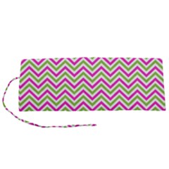 Mave,chevron,white,navi,purple Roll Up Canvas Pencil Holder (s) by nateshop