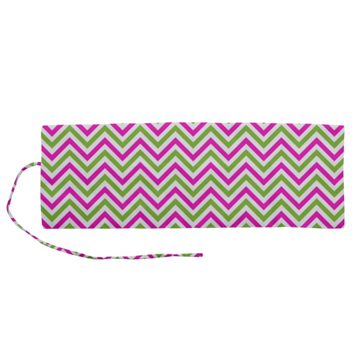 Mave,chevron,white,navi,purple Roll Up Canvas Pencil Holder (M)