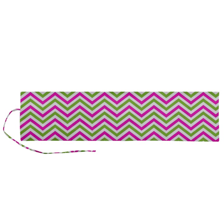 Mave,chevron,white,navi,purple Roll Up Canvas Pencil Holder (L)