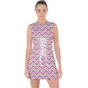 Mave,chevron,white,navi,purple Lace Up Front Bodycon Dress View1