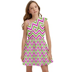 Mave,chevron,white,navi,purple Kids  One Shoulder Party Dress by nateshop