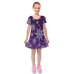 Star Christmas Kids  Short Sleeve Velvet Dress by nateshop