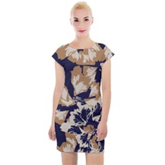 Illustration Abstract Flower Background Pattern Cap Sleeve Bodycon Dress by Wegoenart