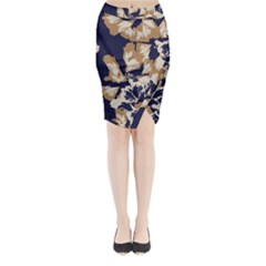 Illustration Abstract Flower Background Pattern Midi Wrap Pencil Skirt by Wegoenart