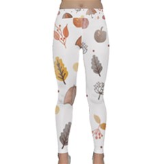 Autumn Boho Art Boho Background Classic Yoga Leggings by Wegoenart