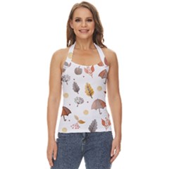 Autumn Boho Art Boho Background Basic Halter Top