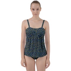 Abstract Pattern Sprinkles Sprinkle Twist Front Tankini Set by Wegoenart