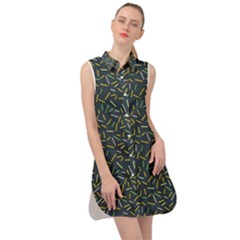 Abstract Pattern Sprinkles Sprinkle Sleeveless Shirt Dress by Wegoenart