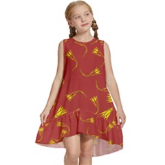 Background Pattern Texture Design Kids  Frill Swing Dress