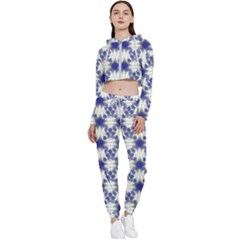 Background Pattern Texture Design Cropped Zip Up Lounge Set by Wegoenart