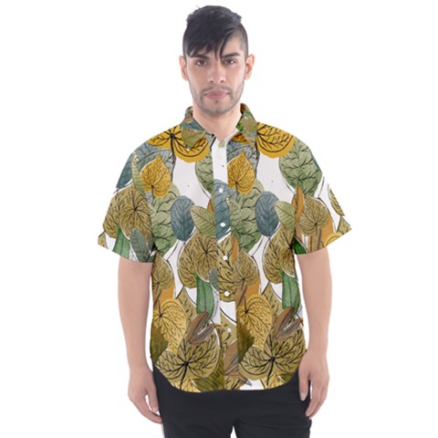 Illustration Sheet Autumn Color Drawing Men s Short Sleeve Shirt by Wegoenart