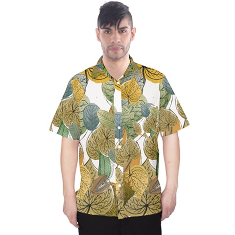 Illustration Sheet Autumn Color Drawing Men s Hawaii Shirt by Wegoenart