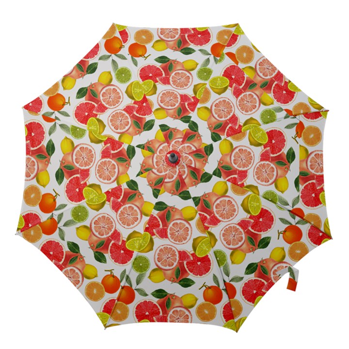 Citrus Fruit Seamless Pattern Hook Handle Umbrellas (Medium)