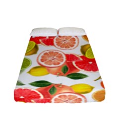 Citrus Fruit Seamless Pattern Fitted Sheet (full/ Double Size) by Wegoenart