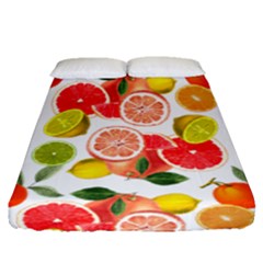 Citrus Fruit Seamless Pattern Fitted Sheet (queen Size) by Wegoenart