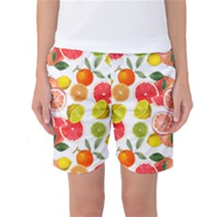 Citrus Fruit Seamless Pattern Women s Basketball Shorts by Wegoenart